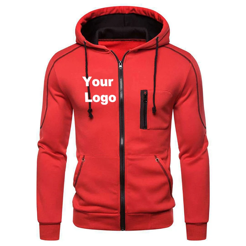 Custom Logo Men's Tracksuit Active Wear Men's Fashion Autumn Winter Double Zipper Jacket Warm Tracksuit Sportwear Jogging Suits