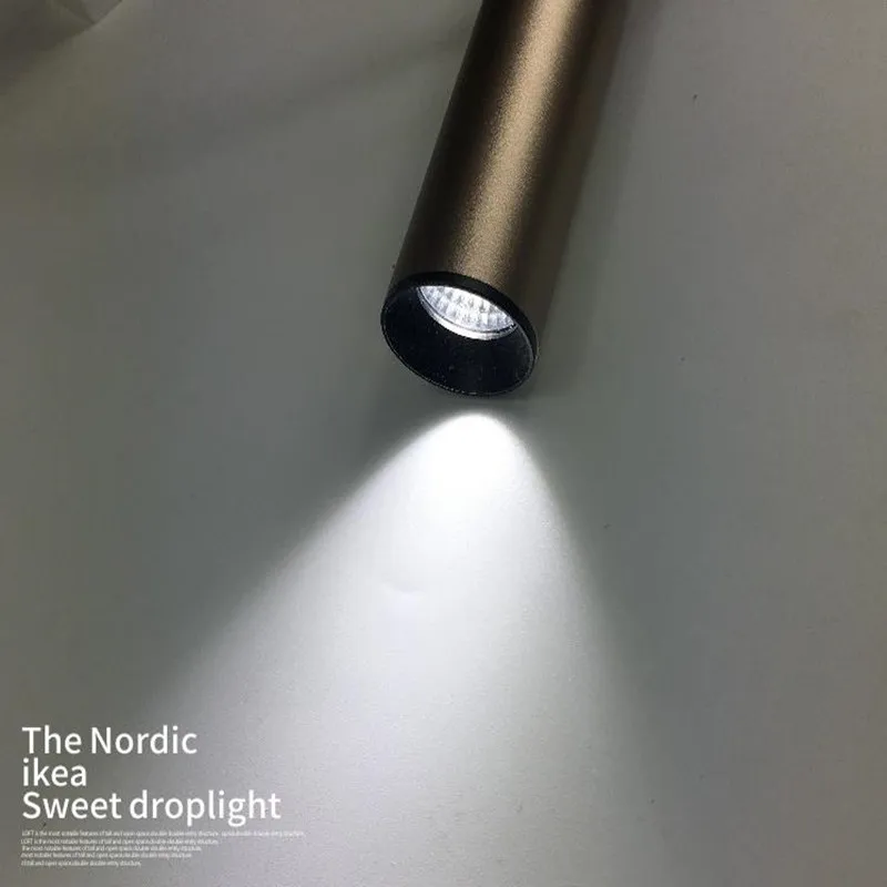 모던한 침실 머리맡 AC110V 220V Led 펜던트 조명, 북유럽 튜브 램프, 주방, 식당용 램프, 배경 12w 행램프