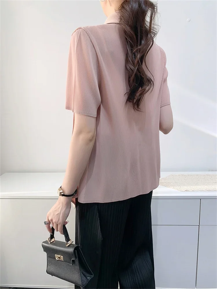 Miyake Tops for Women Spring New High-end Casual Pleated Temperament Simple and Versatile Slim Long-sleeved Cardigan Jacket