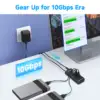 RSHTECH USB Hub 4 Ports 10Gbps Superspeed Data Transfer Extender with Individual Switches USB Splitter for Laptop PC Computers 4