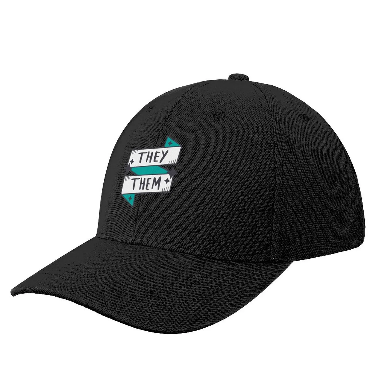 

They / Them (Non-binary) Blue / Turquoise in Yellow Baseball Cap New Hat Sunhat Women's Golf Wear Men's