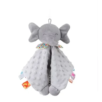 Coperta trapuntata per bambini con elefante Asciugamano morbido per placare Sonaglio per bambini Animali Giocattoli Lenire il razzamento Asciugamano per dormire Tornio Appendere il bambino