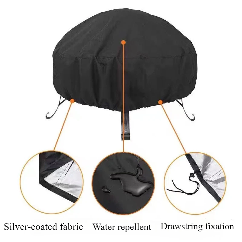 BBQ Cover 410D Outdoor Dust Waterproof For Round Grill