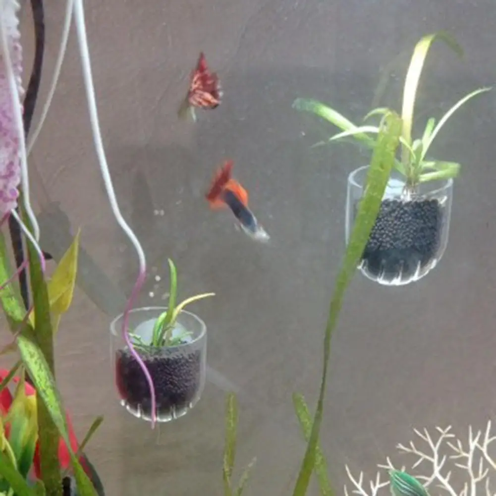 Title 6, Aquarium Decoration Plant Cup Pot Acrylic Water...