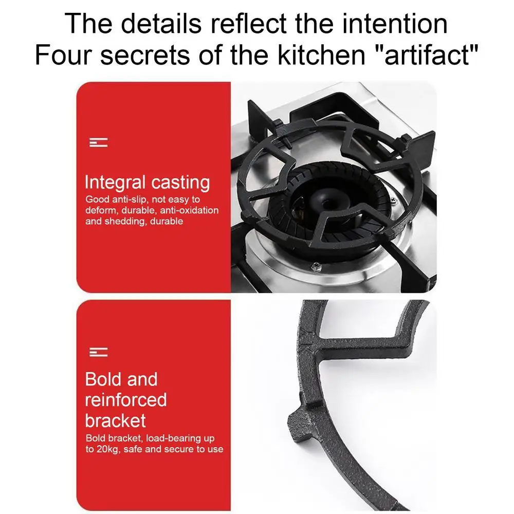 Description Picture 3 of itemNon Slip Iron Stable Wok Ring Cast Iron Stove Trivets For Kitchen Wok Cooktop Range Pan Holder Stand Stove Rack Milk Pot Holder