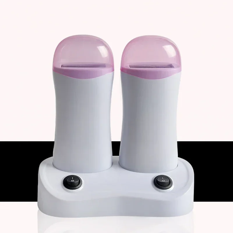 Electric Double Wax Heater Epilator Cartridge Wax Roller Base Roll On Waxing Refillable Hair Removal Machine Depilatory 2 in 1 6