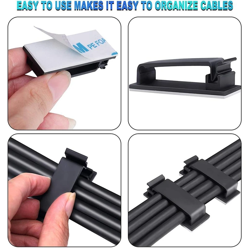 Cable Clips Adhesive Cable Organizer Cord Holder Durable Strong Wire Management for Car Office and Home 5/10 Pcs cable organizer cable clip