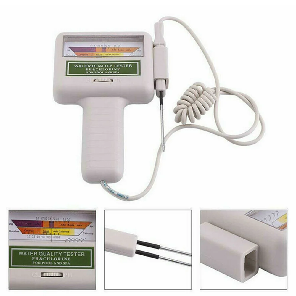 

1pc PH Chlorine Meter For Pool Aquarium Water Quality Testing Device Chlorine Tester 2 In 1 PC-102 PH Tester Measuring