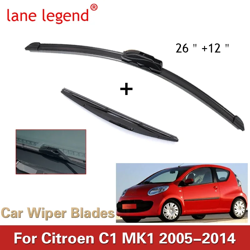 Limpiaparabrisas delantero y trasero para coche, limpiaparabrisas para Toyota Aygo Peugeot 107, 2005, 2006, 2007, 2008, 2009, 2010, Citroen C1 MK1