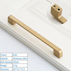 Elegant Gold Aluminum Alloy Furniture and Cabinet Handles (9013-192mm)