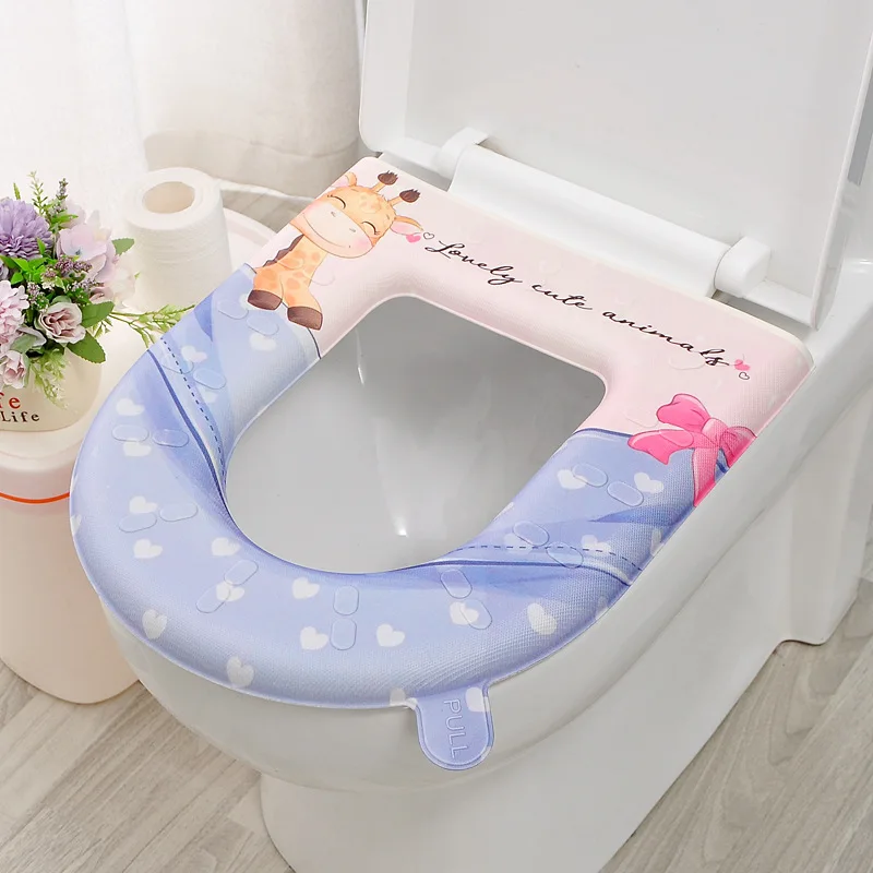 Hygienic Wipeable Toilet Seat Cushion - Waterproof EVA Foam Mat with Lifter Handle.Soft Thermal Pad for Potty Training & Elderly