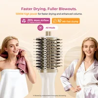 GOMYTH V1 Brosse chauffante et sèche-cheveux 5-en-1, ions négatifs anti-frisottis, 1200W, 3 vitesses et 4 réglages de température, brosse en céramique pour volume à la racine, lissage, démêlage, brillance pour tous types de cheveux 1