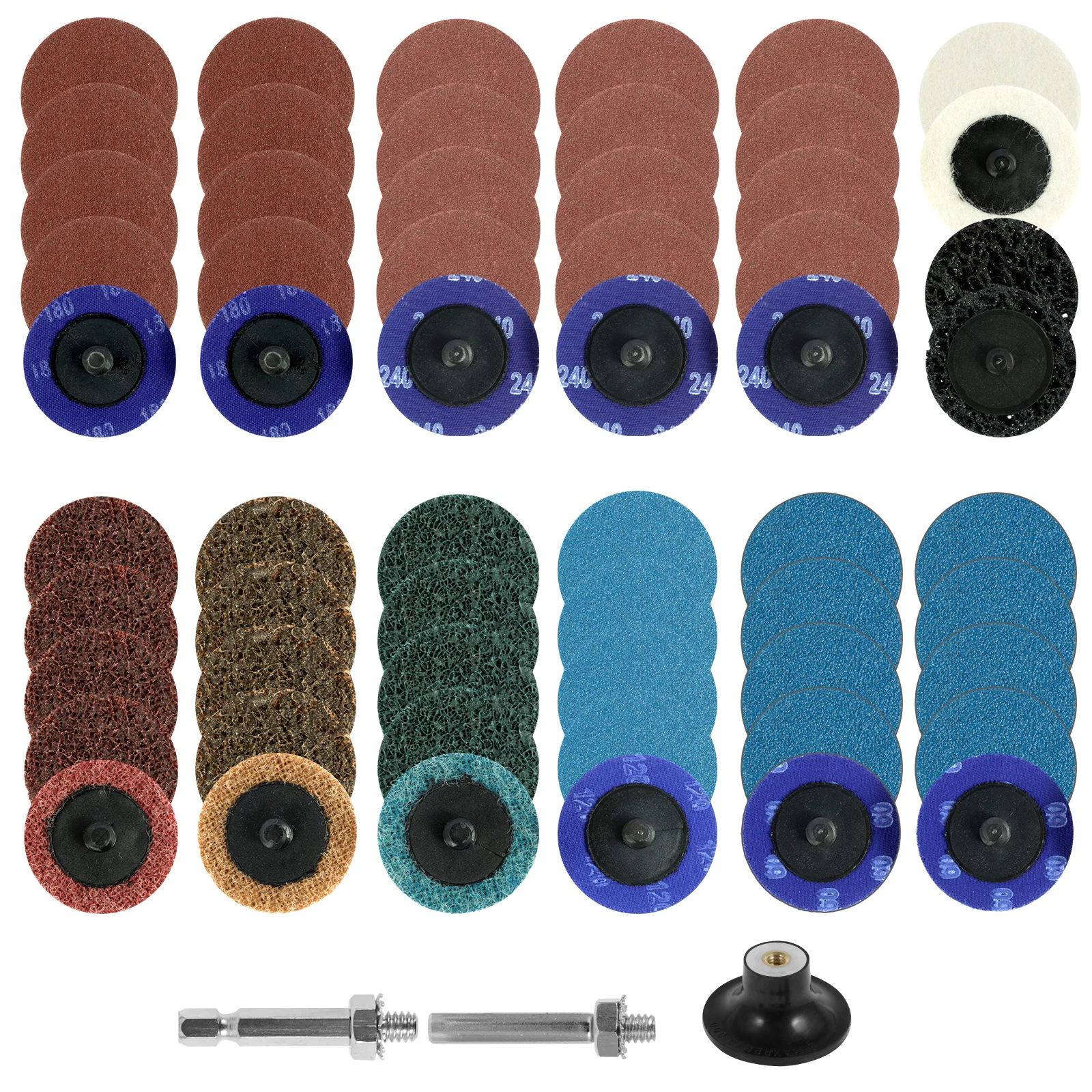 

60Pcs Sanding Discs Set 2inch Premium Aluminum Oxide Grinding Polishing Pads Zirconium Oxide Discs Set Rust Remove Sanding Discs