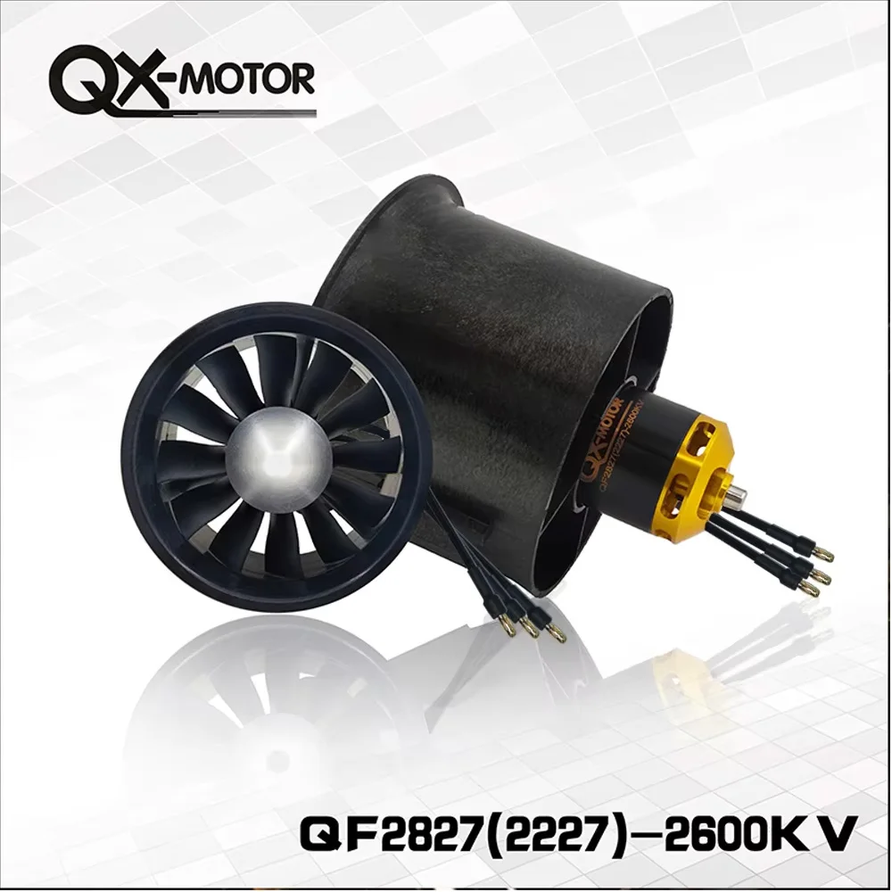 Moteur EDF 70mm 4S/6S Qx-Motor QF2827 Brushless 12 Pales pour Avion RC
