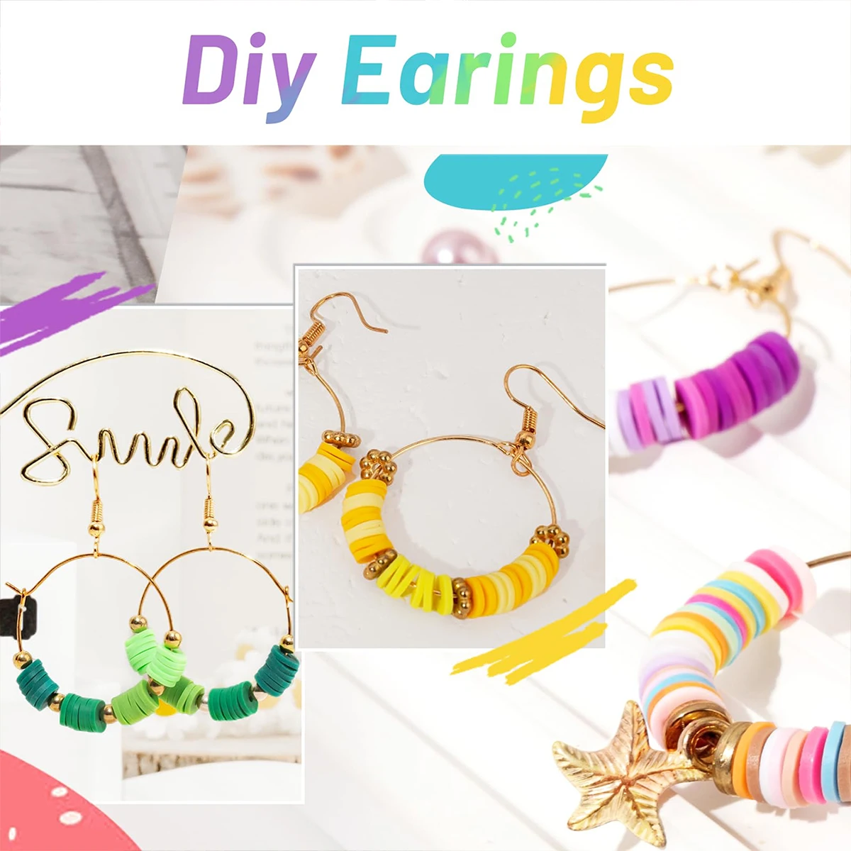 6410pcs DIY Soft Pottery Making Kit, DIY Crafting Your Own Unique Bracelets, Necklaces, Earrings, Experience the Fun of Hands on