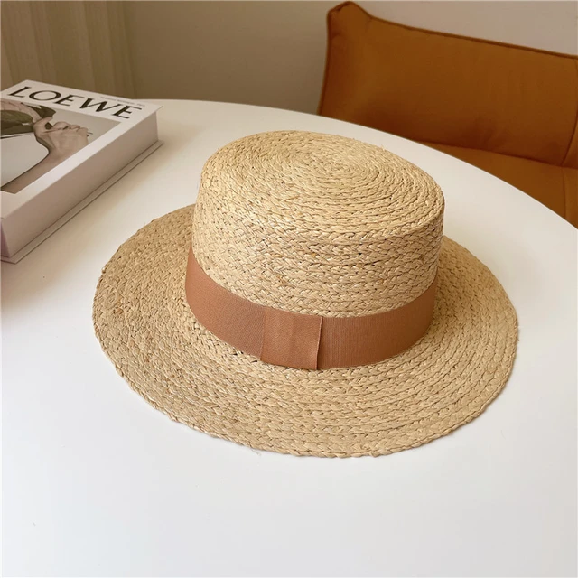 Travel Olive Green Ribbon Straw Hat, Designer Collection