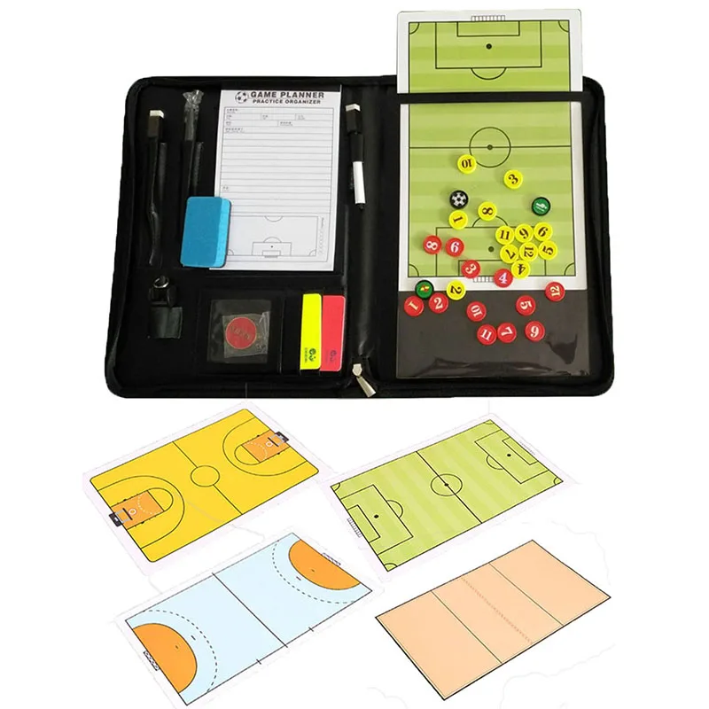 1Set Multifunctional 4-in-1 Ball Coach Tactics Board Football Volleyball Basketball Handball Coaching Clipboard Match Training soccer tactical board
