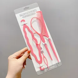 Pink and Blue Topsy Tail Hair Styling Tools - Set of 2 - 4 Pieces (4Pcs Light Pink)