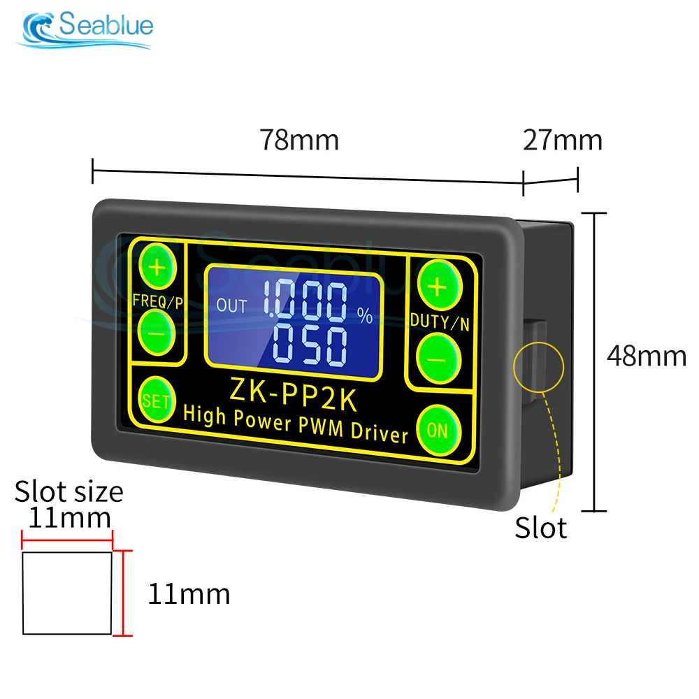 Drive Module ZK-PP2K 8A High Power PWM Dimming Cycle Delay  Motor LED Speed Controller LCD Pulse Frequency Cycle 1Hz-150KHz 2