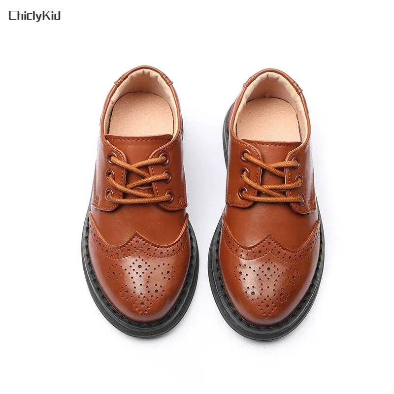 Boys Hollow Out Shoes Leather for Kids Party Wedding Dance Shoes Dress  School Toddler Fashion Children Shoe Flat Black Brown - AliExpress 1501