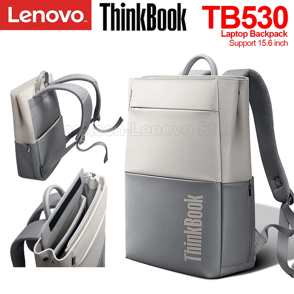 Original Lenovo ThinkBook TB530 Laptop Backpack Support 13.3/14/15.6 inch  PU+Polyester Material Zipper for Xiaomi Huawei Samsung