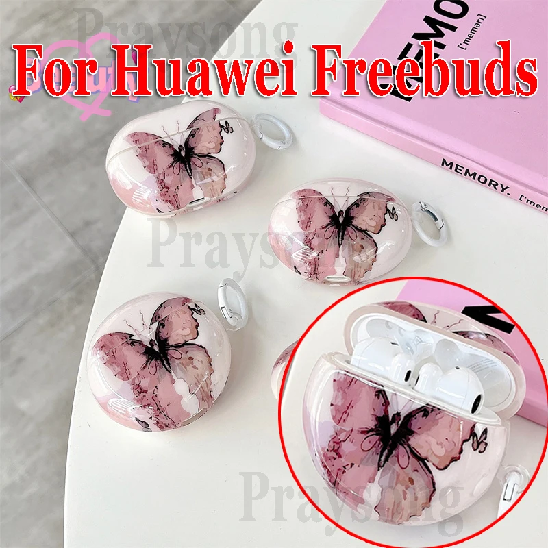 Fashion Cool Cover Per Huawei Freebuds Pro 2 + Custodia Butterfly Cover Per Freebuds 5I 4I Custodia Per Freebuds 5 Funda Huawei Earbuds