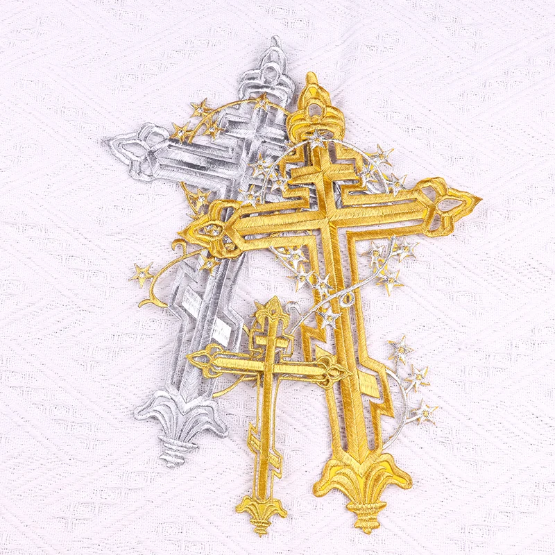 2 Toppe Ricamate Stella E Croce Oro - Decorazioni Per Cappotti, Jeans E Zaini - Foto 7