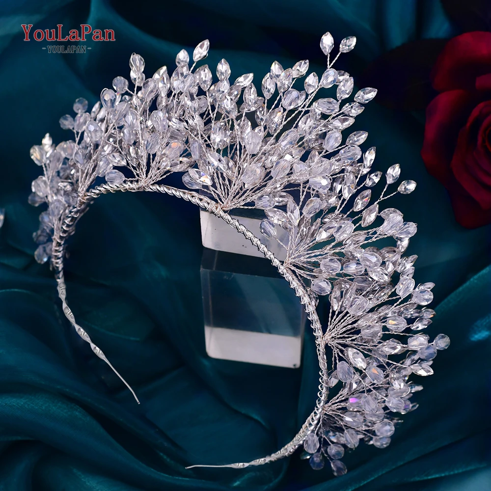 YouLaPan Wedding Crowns and Tiaras Bridal Hairbands Rhinestone Bride Headbands Women Hair Accessories for Pageant Headwear HP361