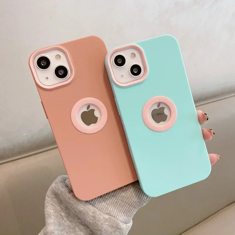 Stylish Dual-Color Shockproof Silicone Phone Case with Fashion Logo Design