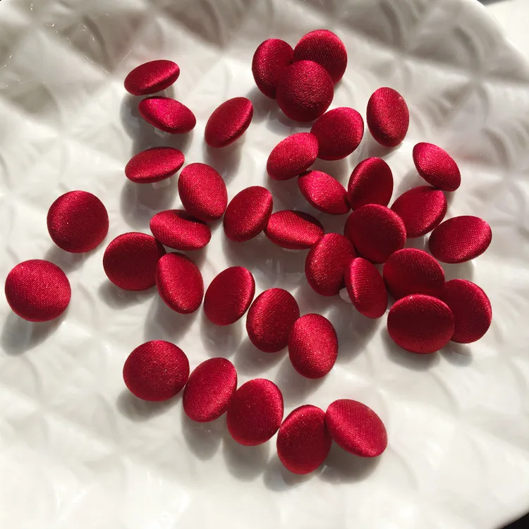 1Set (50PCS Buttons and 50 Buttonhole) Colorful Colors Satin Cloth Button Buttonhole Wedding Dress Back Handmade Diy Accessories 