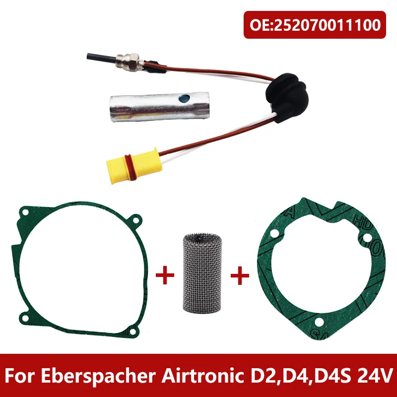 For Eberspacher Airtronic D2 D4 D4S 24V Car Heater Glow Plug 252070011100 +  Screen + Wrench + Burner Gasket + Motor Gasket - AliExpress