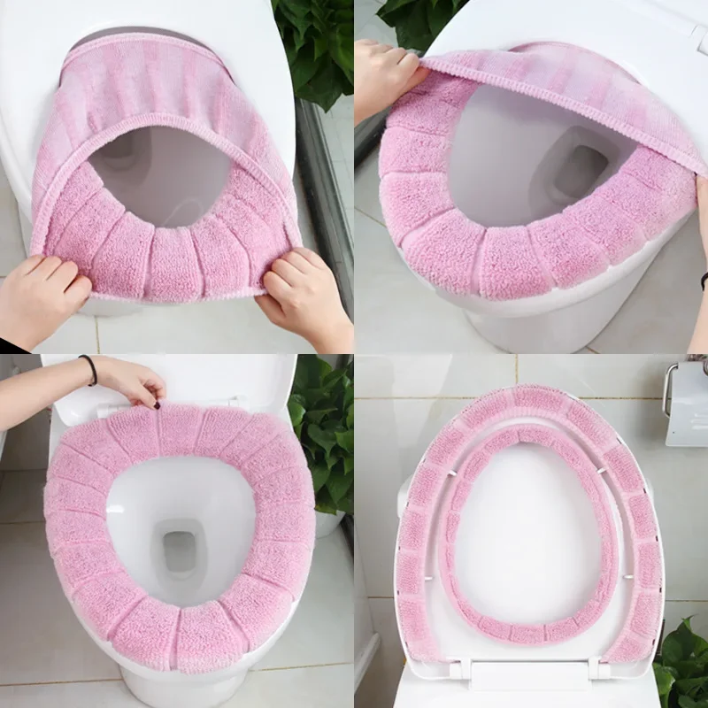 Washable O-Shape Toilet Seat Cover Soft Mat Pad Cushion Bidet Bathroom Accessories WC Warmer