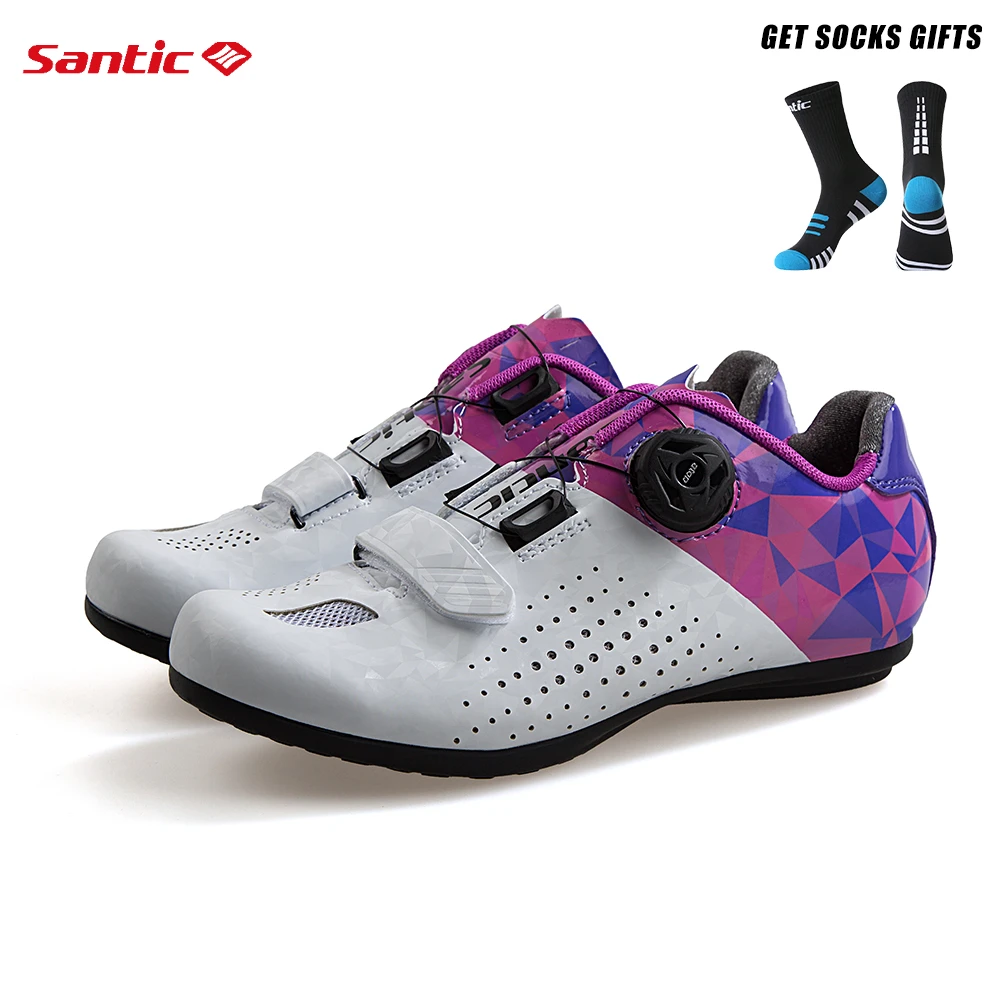 Santic Women MTB Mountain Bike Rotating Lock Revolving Buckle Cycling Shoes New 