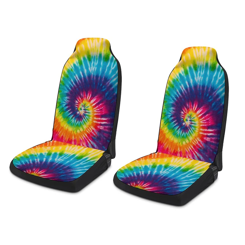 

2PCS Universal Car Cover Colorful Vortex PrintingFull Set Car Good Fit For Car Vechiles Cushion