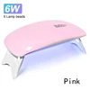 1PC 6W Mini Nail Dryer Machine Portable 6 LED UV Manicure Lamp Home Use Nail Lamp For Drying Polish Varnish With USB Cable 6