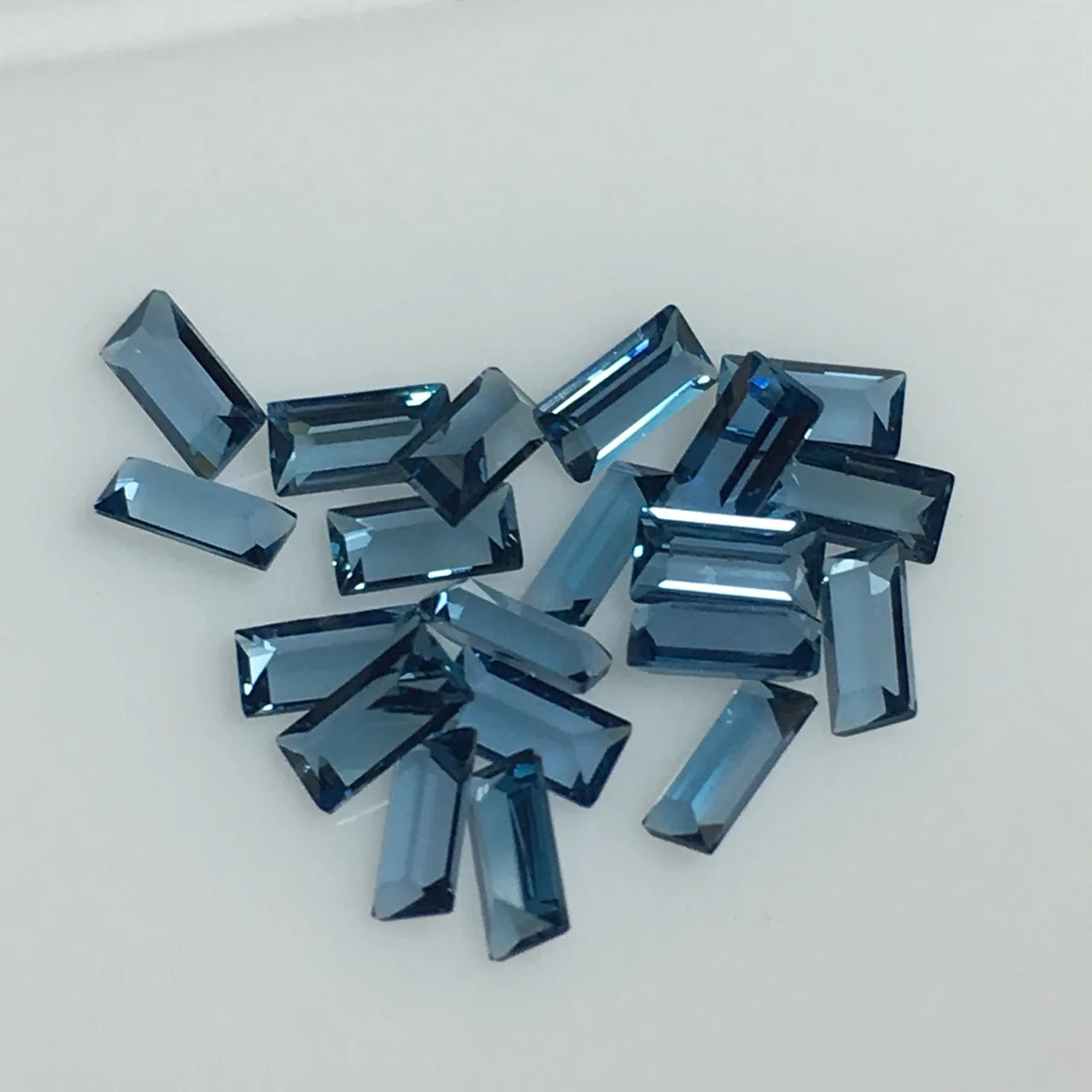 Natural London Blue Topaz Rectangle Cut 2x4mm Small Size Gemstones Jewelry DIY Making Stone