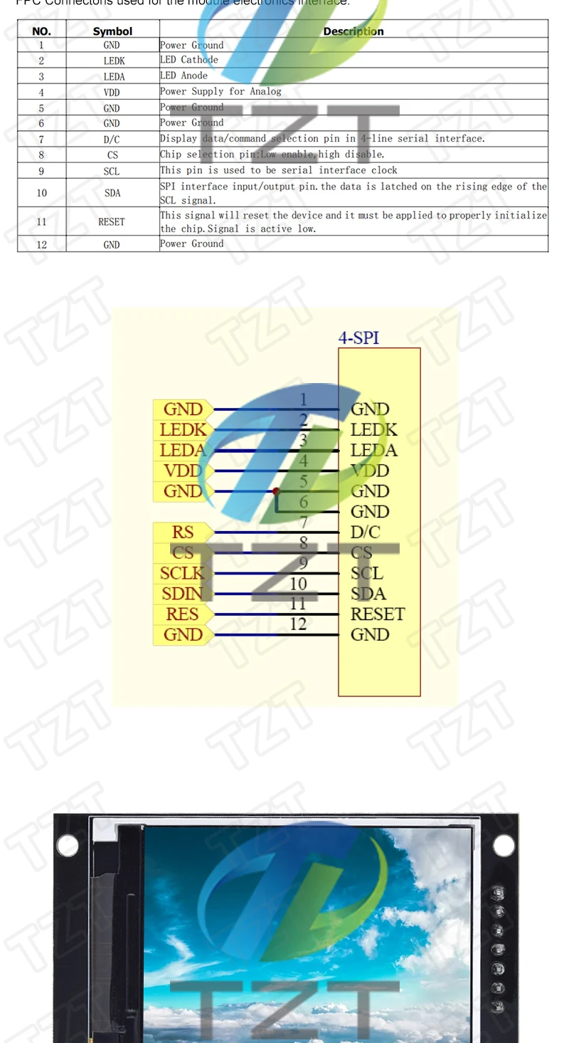 TZT 1/3PCS 1,77/2,0/2,4/2,8 Zoll TFT Farbe Bildschirm LCD Display Modul Stick ST7735 ST7789 Schnittstelle SPI 128*128 240*320 – Detail 4