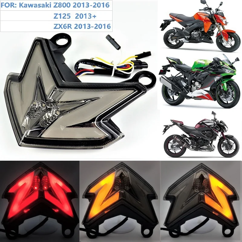 

1Piece Motorcycle Led Taillight Brake Rear Turn Signal For Kawasaki Z800 Zx6r Z125