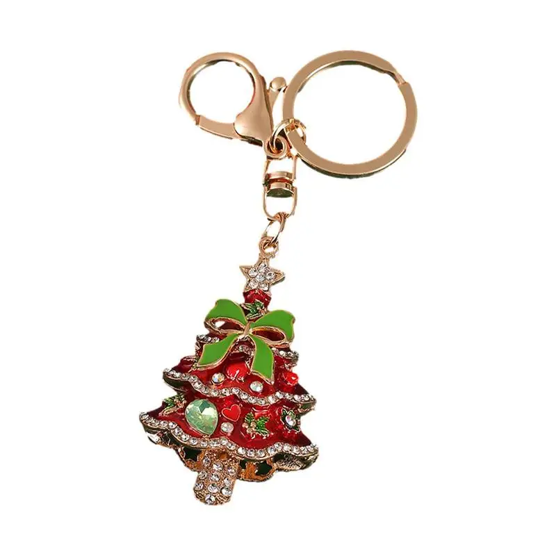 

Christmas Tree Keychain Sparkle Rhinestone Christmas Ornament Portable Decorative Festival Decorations Colorful Pendant For