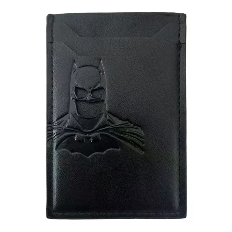 Vertical Leather Bat ID Wallet For Stylish Personalized Superhero Mask Design Card Holder Clip Gift