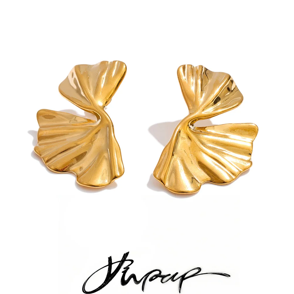 Yhpup Stainless Steel Flower Stud Earrings