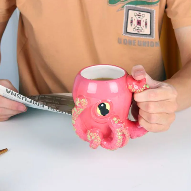 クリエイティブなタコの触手、3Dマグカップ、漫画の動物