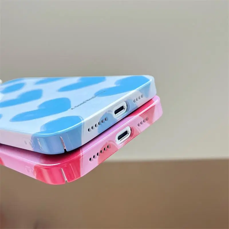 Glossy Hard Acrylic Love Heart Luxury Phone Case