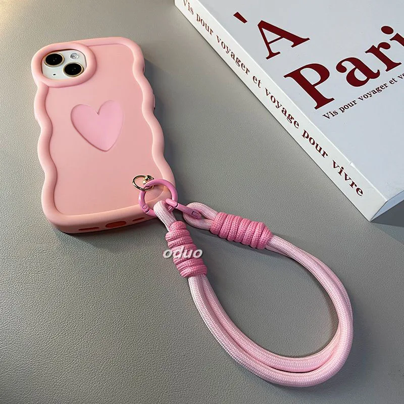 Wavy Frame Phone Case with Hand Strap Cover