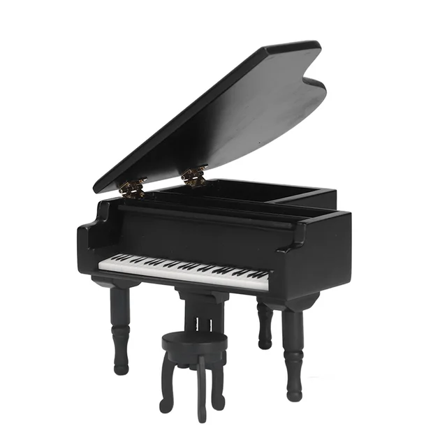 Zongora Alakú Zeneszámú Fa Szimulációs Zenei Doboz Dísz Karácsony Születésnapja Valentin -Napi Ajándékblack - Image 6