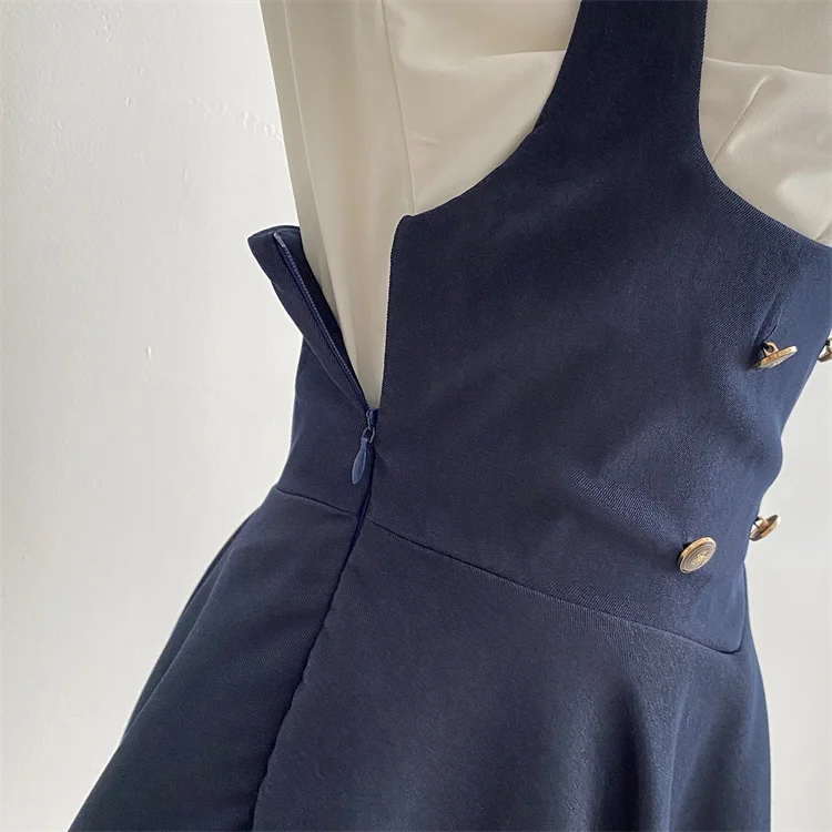 Y2K 3 Piece Set Women Cropped Coat + Long Sleeve Shirt + High Waist Halter Ruffles Mini Dress Korean Chic Fashion Sexy Outfits