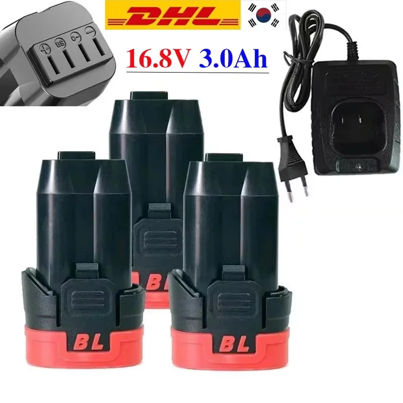 16.8V 3.0Ah li-ion Battery For Brushless Hand Drills Household Electric Screwdrivers Tapping Cordless Impact Drills