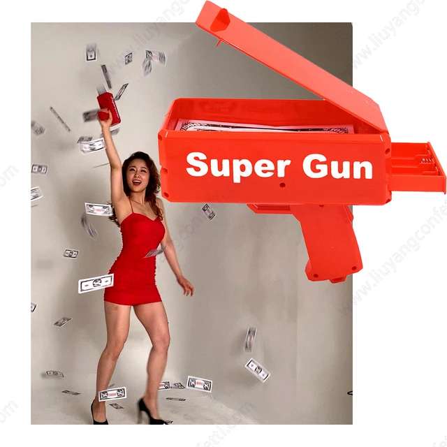 Pistolet à billets de banque Super rouge, jouets, jeu de fête