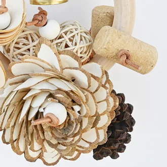 Parrot Bird Supplies Plant Straw Chewing Ring Natural Wood Chip Flower Pine Cone Grass Flower Chew Toy parrot toy bird toy