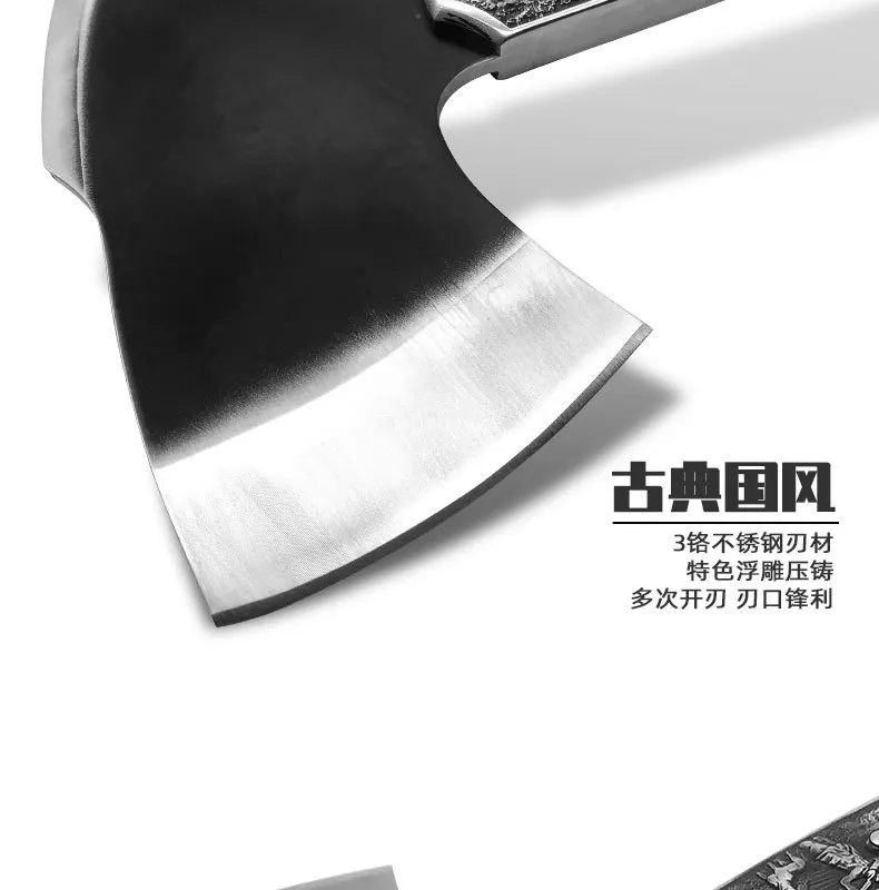 Description Picture 6 of itemOutdoor multifunctional tactical emergency fire axe, chopping wood, garden high-quality wolf head axe